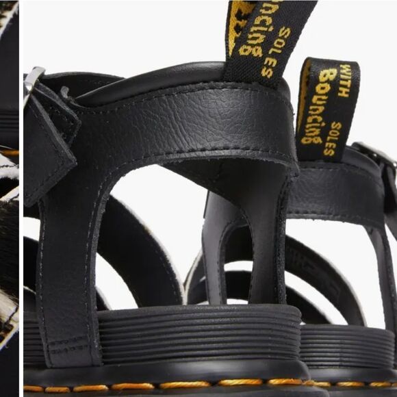 BRAN NEW DR.MARTENS BLAIR GENUINE CALF HAIR WOMEN SANDAL - Picture 12 of 16